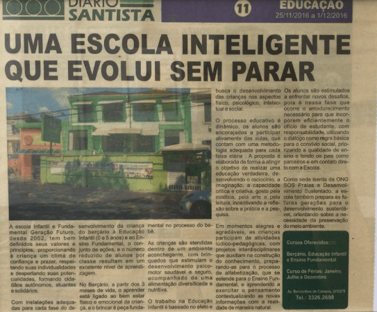 Uma escola inteligente que evolui sem parar